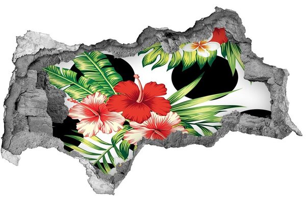 3D díra na zeď Hawajské květiny nd-b-90696840