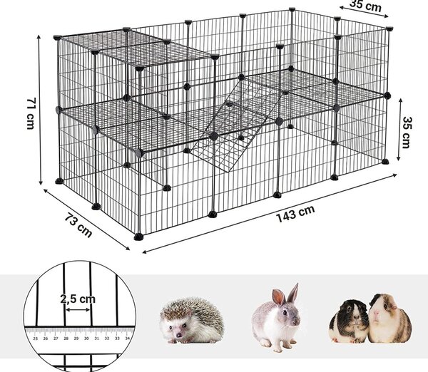 Ohrada pro malá zvířata ANIMAL 143x73x71 cm, černá