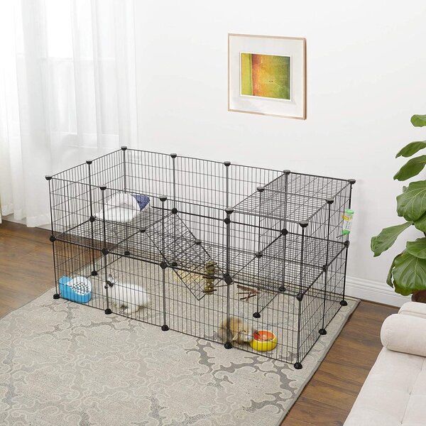 Ohrada pro malá zvířata ANIMAL 143x73x71 cm, černá