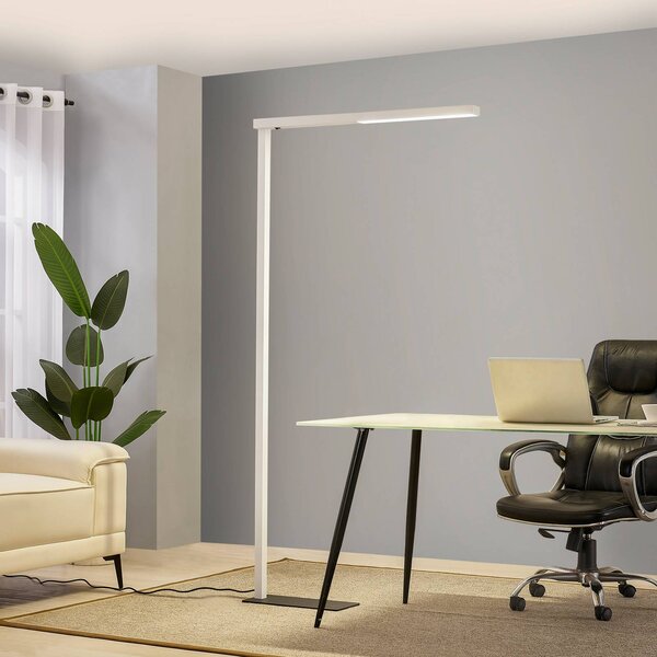 Arcchio LED kancelářská stojací lampa Tamilo, bílá, kov, 194 cm, Bílá / opál, Pracovna / kancelář, Hliník, Moderní, Podhledové stropní svítidlo