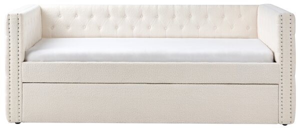Rozkládací postel Buklé GASSIN 90 x 200 cm Krémově bílá