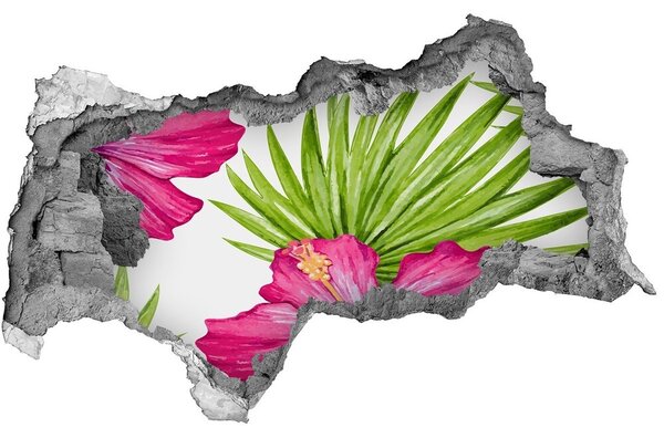 3D díra na zeď Hawajské květiny nd-b-91341582