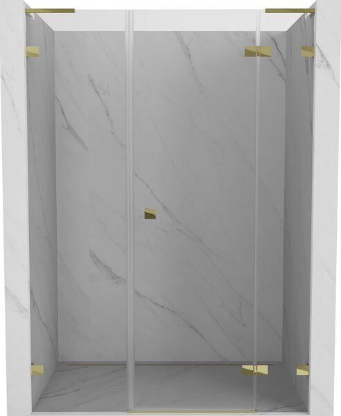 Mexen Lunar L, pravé otočné sprchové dveře 120 cm, čiré sklo, zlatý profil, 834SL-120-050-50-00-P