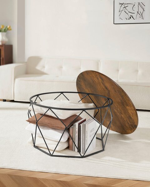 KONFERENČNÍ STOLEK, hnědá, černá, kov, kompozitní dřevo, 80/80/45 cm MID.YOU - Konferenční stolky, Online Only
