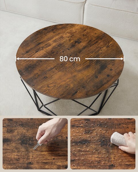 KONFERENČNÍ STOLEK, hnědá, černá, kov, kompozitní dřevo, 80/80/45 cm MID.YOU - Konferenční stolky, Online Only
