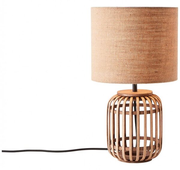 Brilliant 93148/09 Stolní lampa WOODROW textilní stínidlo + bambus