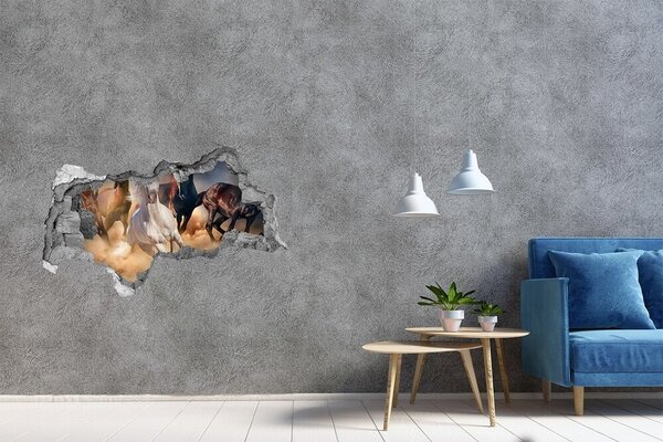 Fototapeta díra na zeď 3D Koně ve cvalu nd-b-92773051