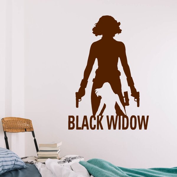 Živá Zeď Samolepka Black Widow silueta Barva: černá