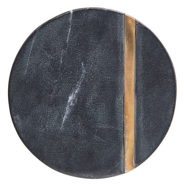 MARBLE Podtácek mramorový se zlatým proužkem - černá