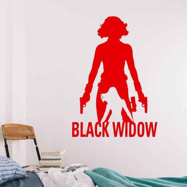 Živá Zeď Samolepka Black Widow silueta Barva: černá