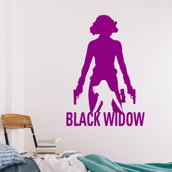 Živá Zeď Samolepka Black Widow silueta Barva: černá