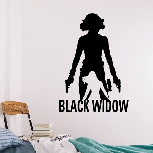Živá Zeď Samolepka Black Widow silueta Barva: černá