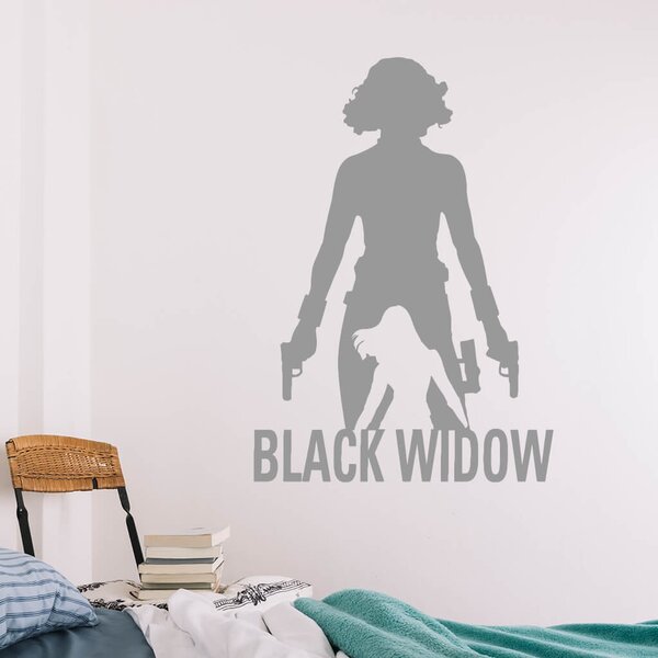 Živá Zeď Samolepka Black Widow silueta Barva: černá