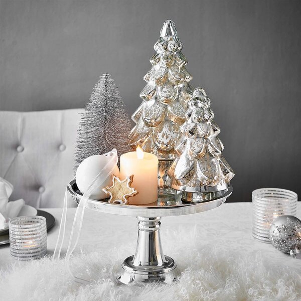 SILVER FOREST Dekorační stromek skleněný 19 cm