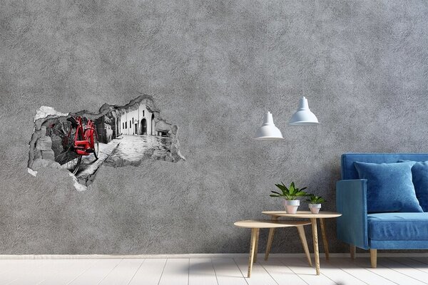 Díra 3D foto tapeta nálepka Červené kolo nd-b-95275197
