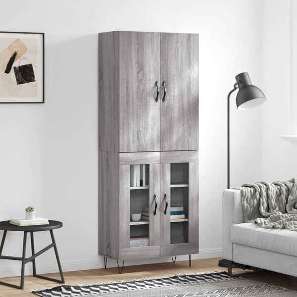 Skříň highboard šedá sonoma 69,5 x 34 x 180 cm kompozitní dřevo 3198071