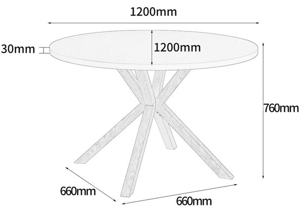 JÍDELNÍ STŮL, bílá, 120/120/76 cm MID.YOU - Jídelní stoly, Online Only