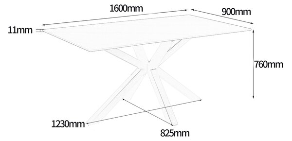 JÍDELNÍ STŮL, černá, bílá, 160/90/76 cm MID.YOU - Jídelní stoly, Online Only
