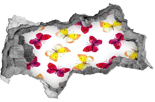 Fototapeta díra na zeď 3D Motýli a květiny nd-b-96038679