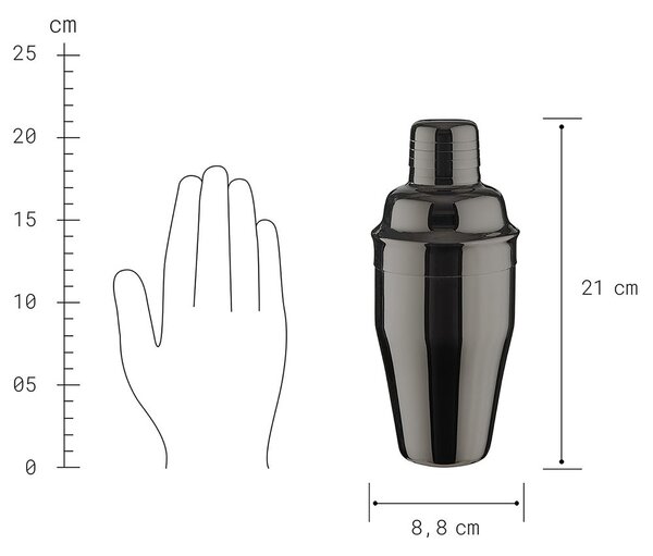 MANHATTAN Shaker na koktejly 500 ml - černá