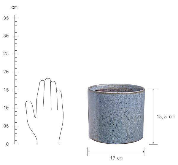 GLAZE Glazovaný květináč 17 cm - olivová