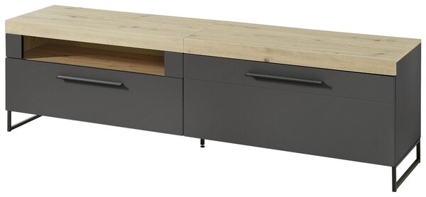 KOMODA POD TELEVIZI, barvy grafitu, barvy dubu, 192/55/44 cm Livetastic - Online Only obývací stěny, Online Only