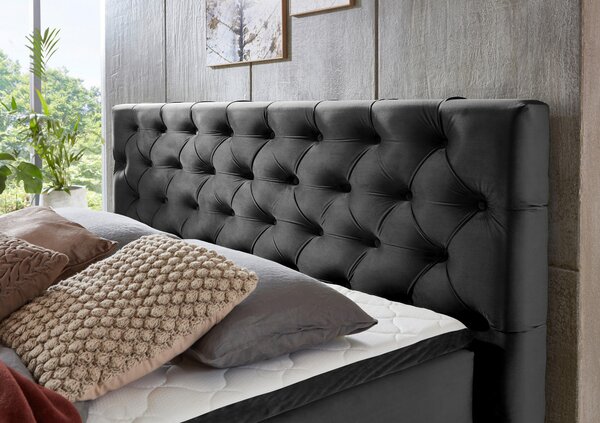 POSTEL BOXSPRING, 160/200 cm, antracitová MID.YOU - Postele s úložným prostorem, Online Only