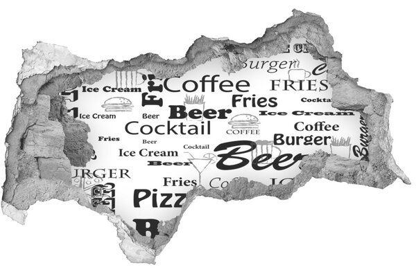 Samolepící díra na stěnu Menu v restauraci nd-b-98559843