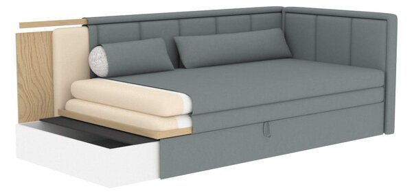Šedá žinylková rozkládací/s úložným prostorem pohovka 214 cm Fulgeo – ELTAP
