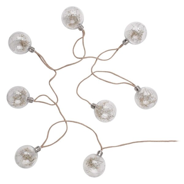 BULB LIGHTS Světelný řetěz se sušenými květinami 8 světel