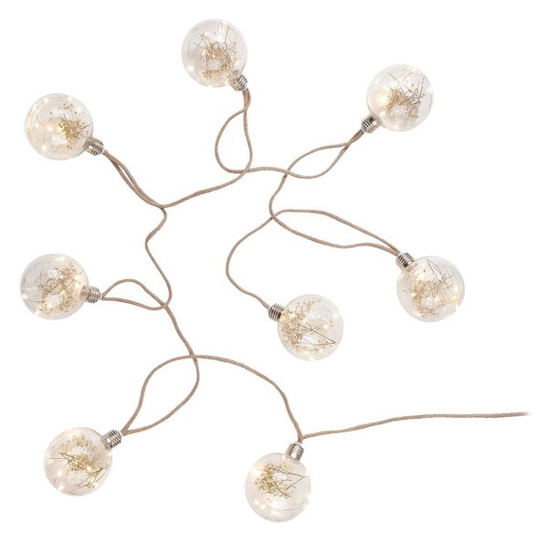 BULB LIGHTS Světelný řetěz se sušenými květinami 8 světel