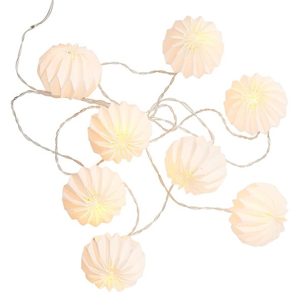 HANAMI LED Světelný řetěz lampióny 8 světel - bílá