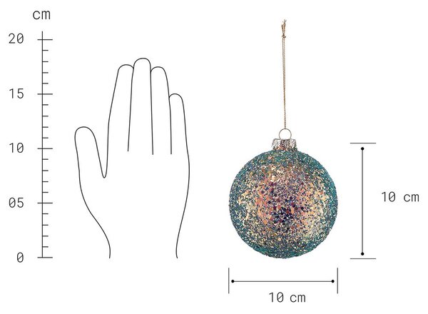 HANG ON Vánoční koule flitry 10 cm - zelená