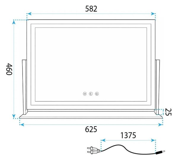Rea Kosmetické zrcadlo 58x45 cm s regulovatelným LED osvětlením HOM-01801 zlaté