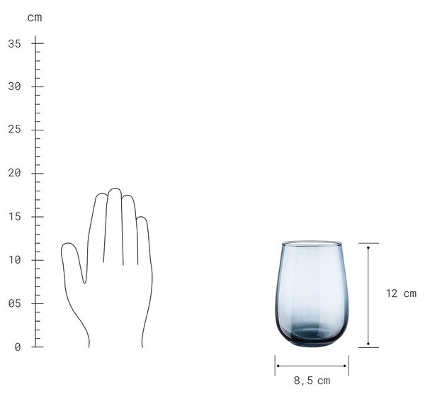 CALICO Sklenice na vodu 590 ml - modrá