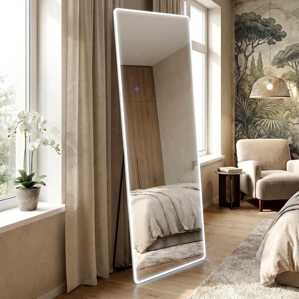Rea Stojanové zrcadlo Classico 60x170 cm s regulovatelným LED osvětlením HOM-07055 bílé