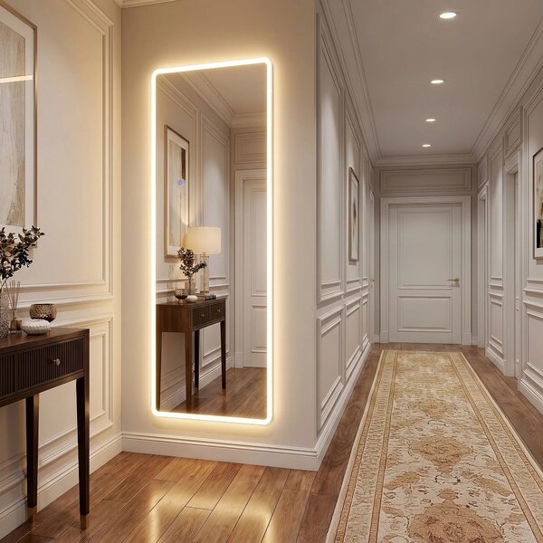 Rea Stojanové zrcadlo Classico 60x170 cm s regulovatelným LED osvětlením HOM-07055 bílé