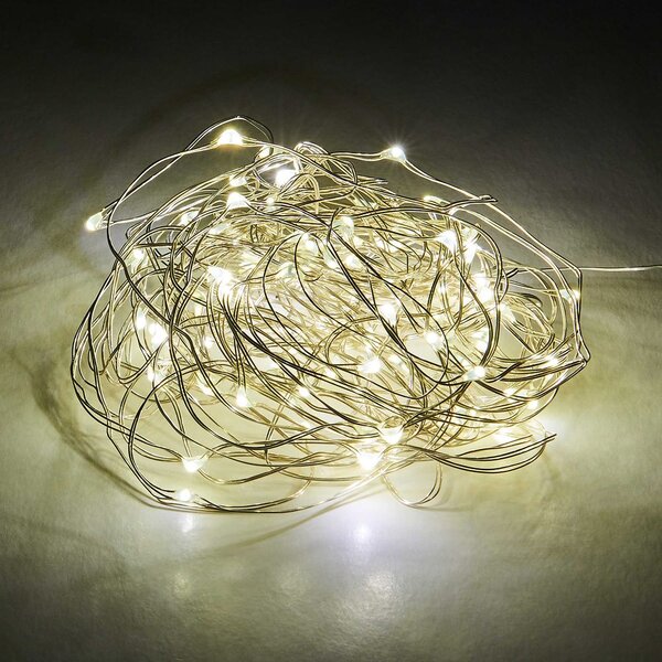 TWINE LIGHTS Světelný řetěz s USB 100 světel - stříbrná
