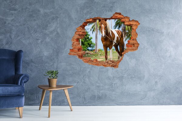 Díra 3D fototapeta nálepka Strakatý kůň nd-c-100317732