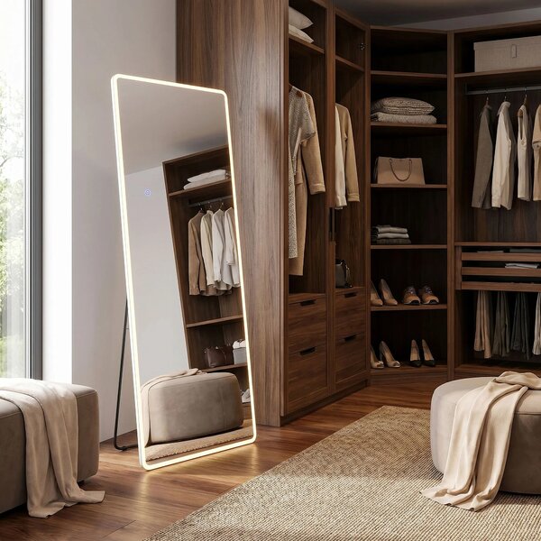 Rea Stojanové zrcadlo Classico 60x170 cm s regulovatelným LED osvětlením HOM-07055 bílé