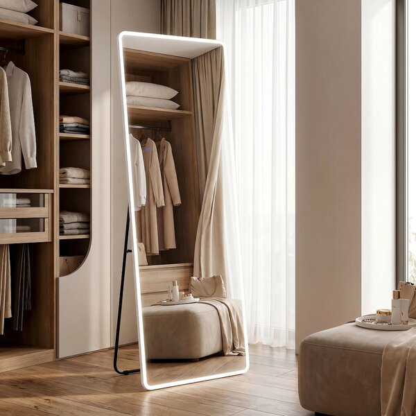 Rea Stojanové zrcadlo Classico 60x170 cm s regulovatelným LED osvětlením HOM-07055 bílé