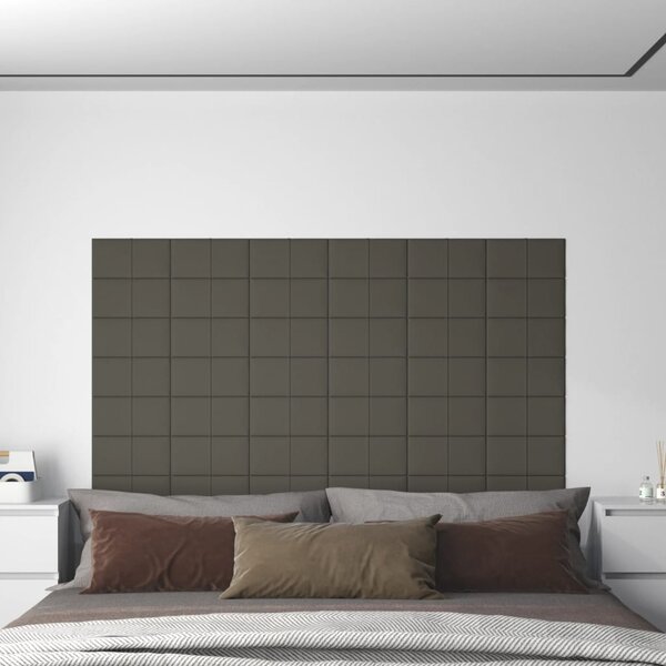 Nástěnné panely 12 ks tmavě šedé 30 x 15 cm samet 0,54 m²