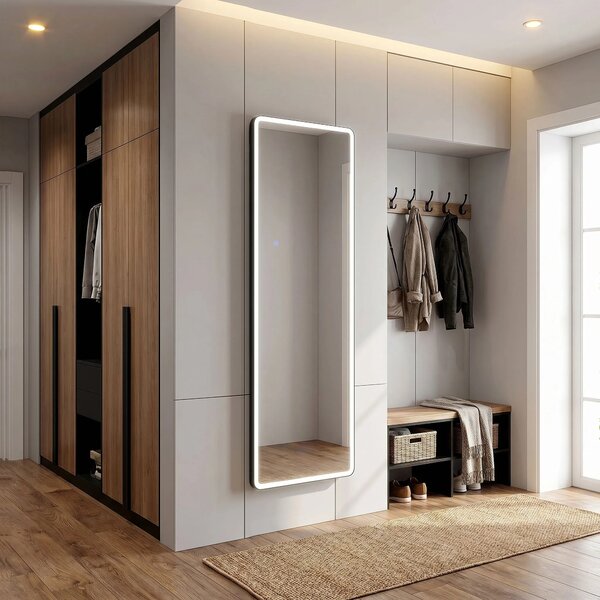Rea Stojanové zrcadlo Classico 60x170 cm s regulovatelným LED osvětlením HOM-07052 černé