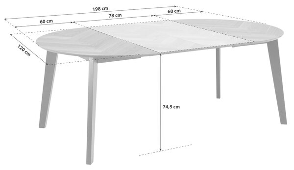 JÍDELNÍ STŮL, černá, barvy dubu, 120/120/74,5 cm P & B - Jídelní stoly, Online Only