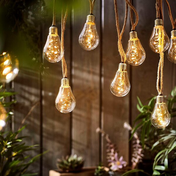BULB LIGHTS Světelný řetěz s USB žárovky 10 světel - přírodní