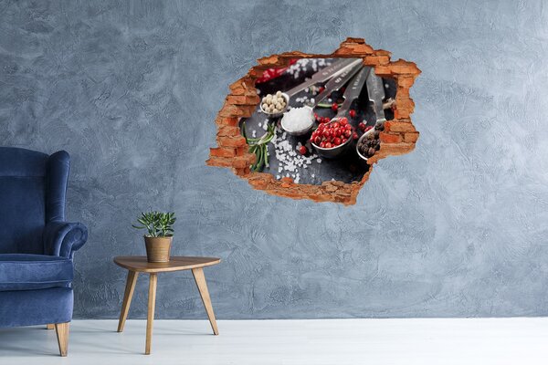 Nálepka 3D díra na zeď Bylinky a koření nd-c-101549624