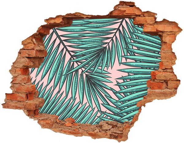 Nálepka 3D díra na zeď Listí palmy nd-c-101564719