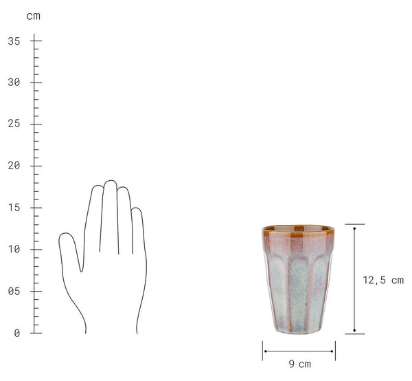 BERGAMO Hrnek Latte macchiato 330 ml - šedohnědá