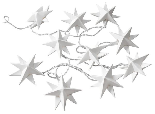 ORIGAMI Světelný řetěz hvězdy s USB 10 světel - bílá