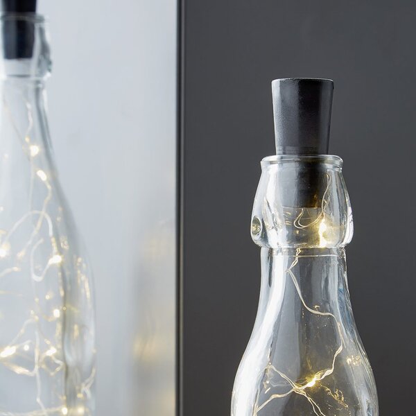BOTTLE LIGHT LED Zátka na láhev světlo teplé - bílá